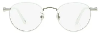 Moncler ML5204H Metal Oval Eyeglasses - White
