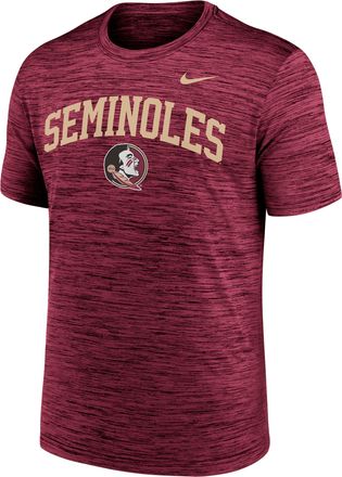 Nike Florida State Primetime Arch Logo Velocity Nike Mens Dri-FIT College T-Shirt in Red | NKPQ69XFTN-DNF
