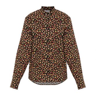 Moncler Overhemden, Dames, Oranje, S, Katoen, Bloemenprint Blouse