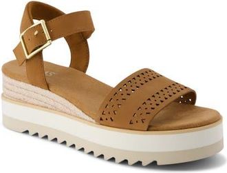 Toms Diana Platform Wedge Sandal in Medium Brown at Nordstrom, Size 6.5