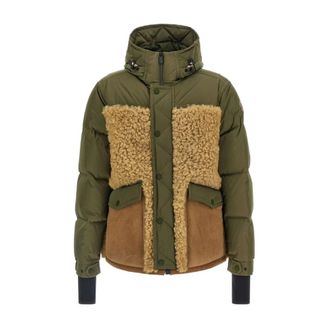 Moncler Down Jackets, male, Green, L, Grifford Shearling Hooded Short Down Jacket