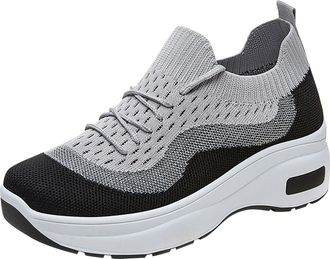 Generic Ladies Running Shoes Lightweight Running Trainers Womens Breathable Woven Go Walking Shoes Casual Plantar Fasciitis Sneakers Sneakers Women Size 6 (Bl