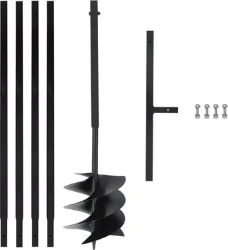 vidaXL Taladro De Tierra Con Mango 250 Mm Tubo De Extensi&oacute;n 4 M Acero Vidaxl