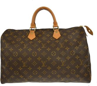 Louis Vuitton Speedy Handbag Monogram Canvas Brown Canvas Handbag (Pre-Owned)