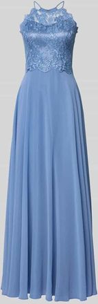 Vera Mont Abendkleid mit Spitze und Cut Out in Bleu, Gr&ouml;&szlig;e 32