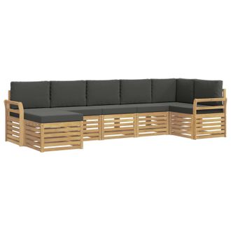 vidaXL Conjunto De Sof&aacute;s De Exterior 7 Pcs Blanco Y Antracita Vidaxl