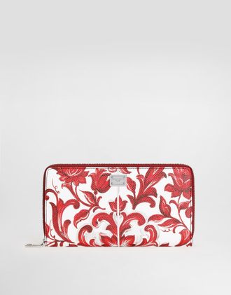 Dolce & Gabbana Majolica-print Calfskin Wallet - Man Wallets And Small Leather Goods Multicolor Onesize