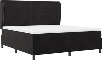 vidaXL vidaXL Box Spring Bed with Mattress Black 180x200 cm Velvet