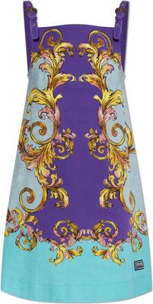 Versace Jeans Couture Jurk met bandjes - Dames - Korte kleedjes - Veelkleurig - XS - Katoen - Kleedjes