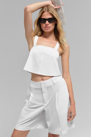 Alo | Cropped Dreamscape Tank Top in White, Size: Medium