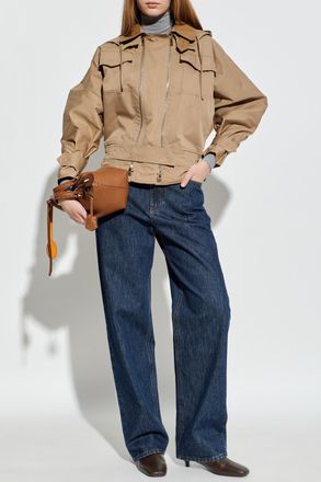 Fendi Hooded Jacket, Womens, Beige