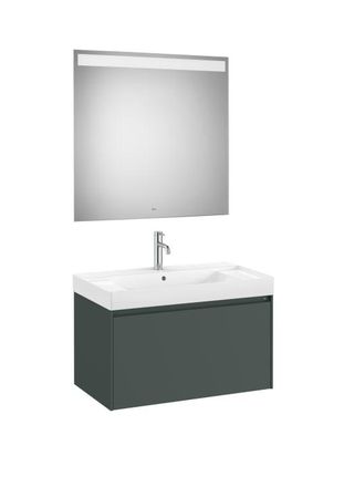 Roca Mueble Lavabo Centrado 800x460 Ona Standard 1 Caj&oacute;n + Espejo Verde Mate