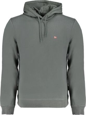 Napapijri Groene Katoenen Hoodie Sweatshirt Geborduurd Logo - Heren - Hoodies - Groen - 2XL - Katoen - Hoodies & sweatvesten