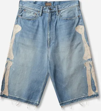 KAPITAL Men s 14oz Denim 5P Shorts (Bone) Washed Indigo