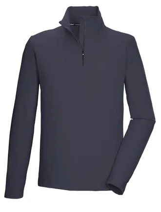 Killtec Killtec Men Ksw 71 Mn FLX Shrt Functional Fleece Shirt with Stand-up Collar and Zip, Dark Steel Blue, M