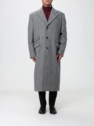 Valentino Garavani Cappotto lungo monopetto in lana vergine con motivo chevron