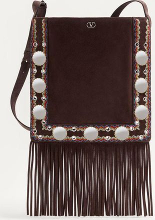 Valentino Garavani Valentino Garavani Nellc&ocirc;te Shoulder Bag With Embroidered Trim And Fringes Wo