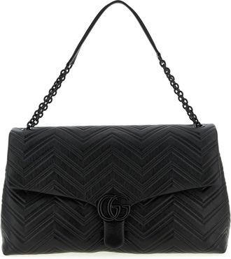 Gucci Black GG Marmont Large Shoulder Bag