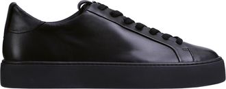 H&ouml;gl Black Carly Minimalist Rubber Sole Leather Sneakers