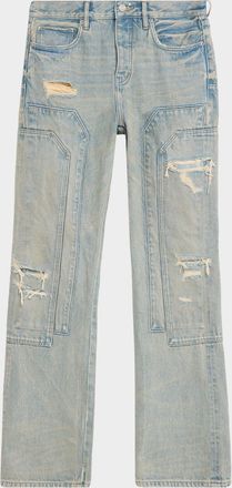 Purple Men & apos;s Double Carpenter Bootcut Denim Jeans
