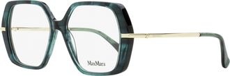 Max Mara Womens Geometric Eyeglasses MM5175 098 Green Melange 52mm