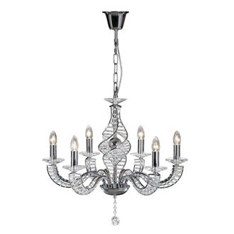 Netlighting Santo Pendant 6 Light E14 Polished ChromeCrystal in Silver