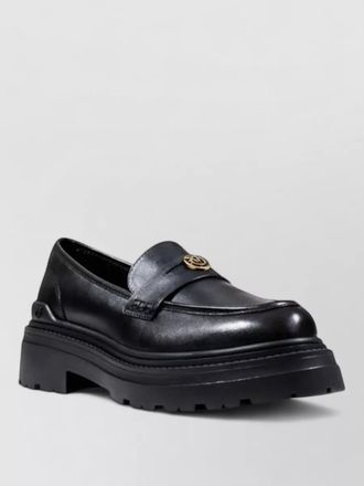Pinko leather platform loafers