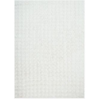Sweeek Sweeek - Alfombra de interior bubble blanca efecto pelo sintético, Bumpy, Blanco, 160x120x1.9 cm