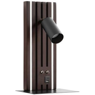 Lucande LED Wall Light with USB connectiondimmable Tiron made of Wood for Living Room & Dining Room