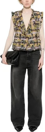 Isabel Marant Djiroy Vest In Lilac/yellow