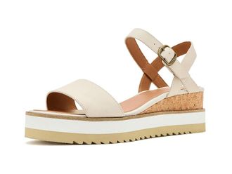 Lucky Brand Temay Platform Wedge Sandals Womens Wedge Shoes Tusk : 7.5 M, Leather