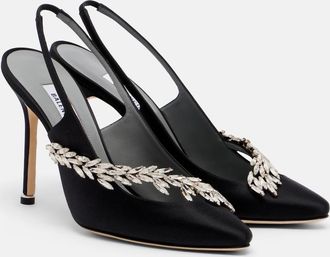 Balenciaga x Manolo Blahnik satin slingback pumps