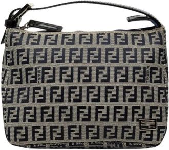 Fendi Pre-owned Vintage Mini Shoulder Bag - Dames - Vintage Mini Tas - Grijs - ONE Size - Leer - Vintage