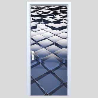 OEM Adhesivo De Tela Para Puerta Con Dise&ntilde;o Abstracto De Azulejos 143pd