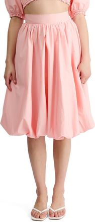 Extro&Vert Tessa Bubble Hem Midi Skirt in Pink at Nordstrom, Size X-Large
