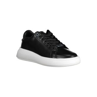 Calvin Klein Leather Lace-Up Sneaker - Black