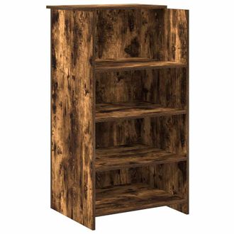Berkfield Home Reception Desk Smoked Oak 55x50x103.5 cm Engineered Wood in Brown