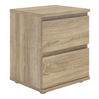 Furniture To Go Nova Bedside 2 Drawer in Light Oak