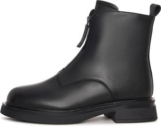 Cesare Gaspari Structured Lace-Up Combat Boot - Dames - Enkellaarsjes - Zwart - 37 EU - Wol - Schoenen