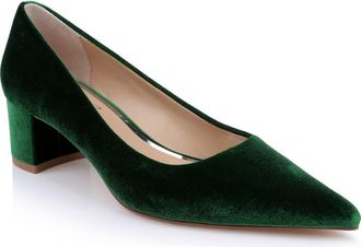 Badgley Mischka Bala Pointed Toe Pump in Emerald Velvet at Nordstrom, Size 7.5