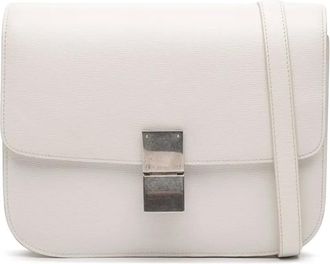 Celine Borsa a tracolla Classic Box in pelle di vitello media 2014 - Bianco