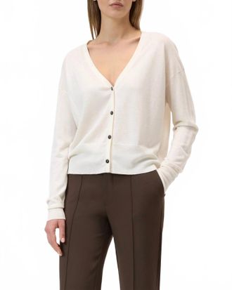 Closed Silk Cashmere Blend Cardigan In Witherit Beige