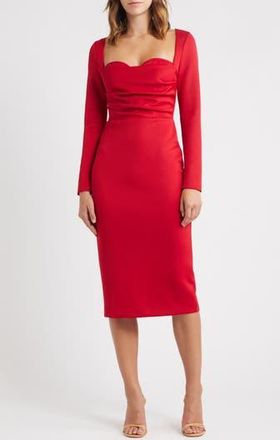 Black Halo Zanry Long Sleeve Midi Dress in Crimson at Nordstrom Rack, Size 2