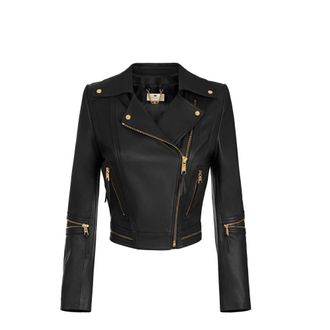 Elisabetta Franchi Dames, Jassen, Zwart, Maat: XL Leer
