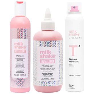 milk_shake Womens Trio: Insta.Light Shampoo 300ml, Insta.Lotion Liquid Mask 250ml & Lifestyling Thermo-Protector Spray 200ml - One Size