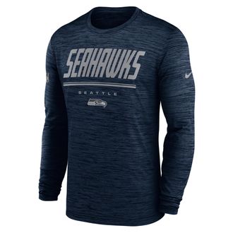Nike Seattle Seahawks Sideline Team Issue Velocity Nike Mens Dri-FIT NFL Long-Sleeve T-Shirt in Blue | 02EQ41S78-CH4