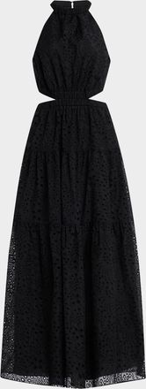 Ramy Brook Claudia Embroidered Cutout Maxi Dress