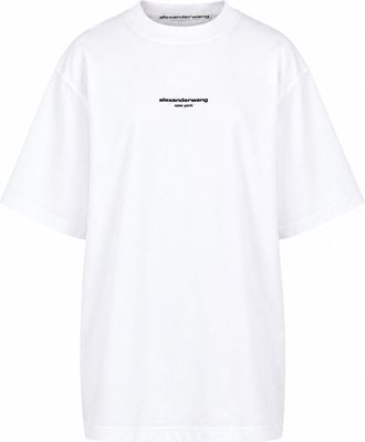 Alexander Wang White Logo Oversized Cotton T-Shirt