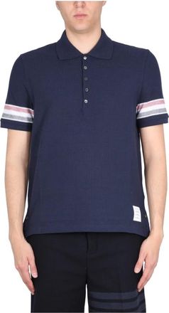 Thom Browne Classic Collar Button Polo - Heren - Polos - Blauw - XL - Katoen - Tops