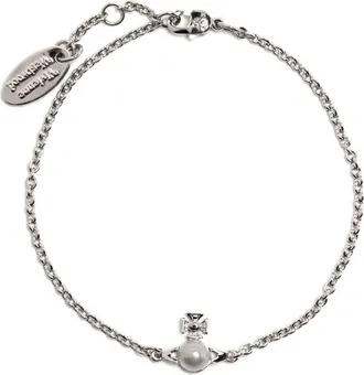 Vivienne Westwood Silver-Tone Chain Bracelet with Pearl-Like Charm